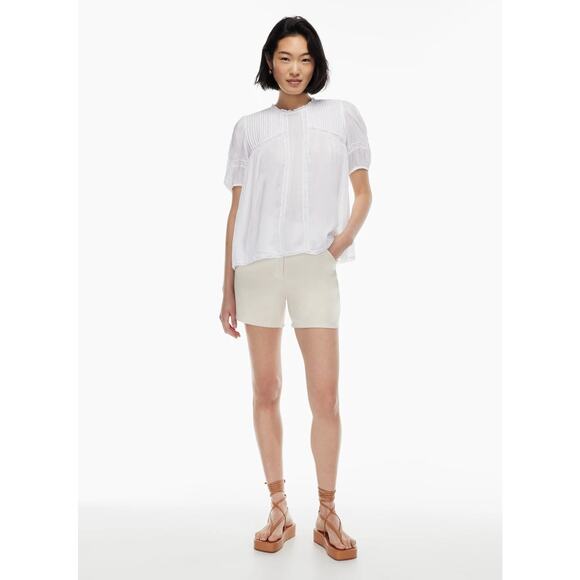 Wilfred Wallflower Blouse Crew Neck Lace Trim White - S - Picture 3 of 7